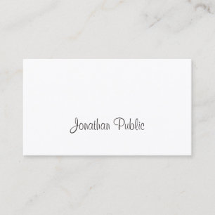 Carte De Visite Elégant Libre Script Moderne Simple Tendance Plain