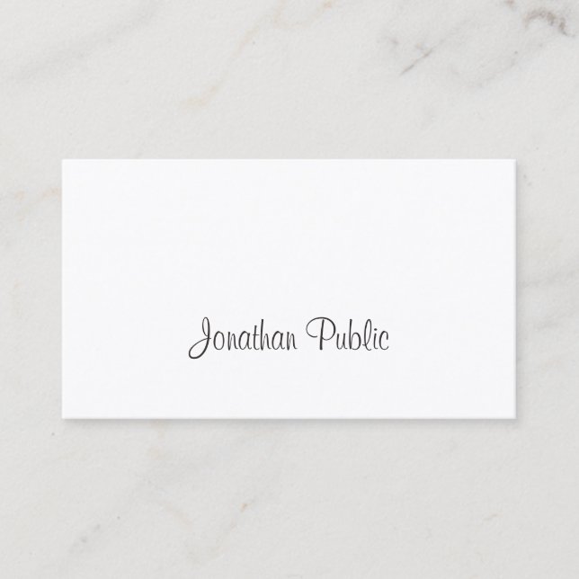 Carte De Visite Elégant Libre Script Moderne Simple Tendance Plain (Devant)