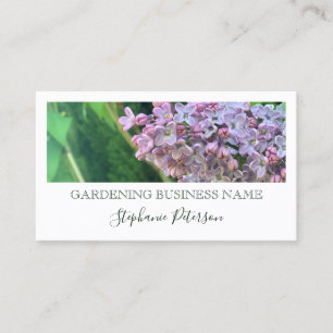 Carte De Visite Élégant Lilac Classy Custom Photo Green Gardener