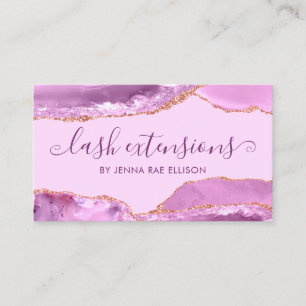 Carte De Visite Élégant Lilac violet Marbre Agate Extension Lash