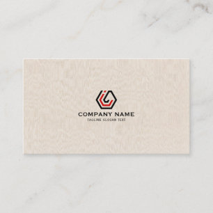 Carte De Visite Elégant lin beige & stand dans le logo