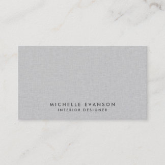 Carte De Visite Élégant Linge gris minimaliste Professionnel
