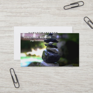 Carte De Visite Elégant logo couleur de l'eau Zen Yoga Soigner la 