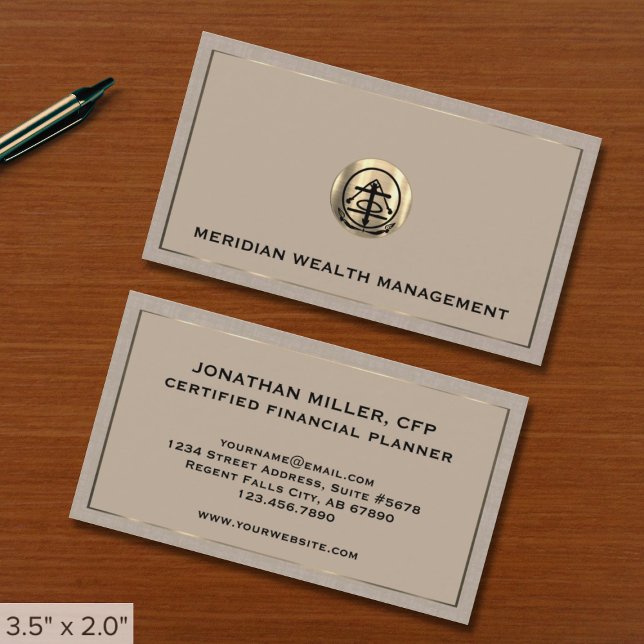 Carte De Visite Élégant logo Gold Seal (Créateur téléchargé)