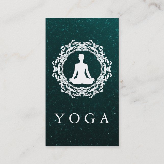 Carte De Visite Élégant Logo Mandala Yoga Soigner la santé (Devant)