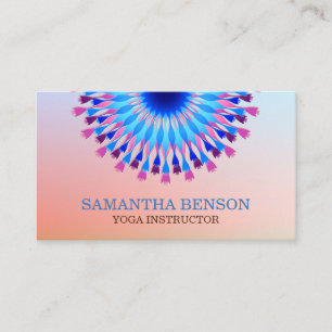 Carte De Visite Élégant logo noir et blanc Fleur Yoga