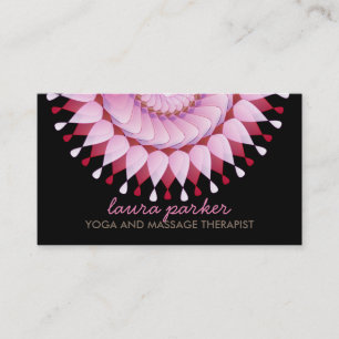Carte De Visite Élégant Lotus Fleur Logo Yoga Santé de guérison