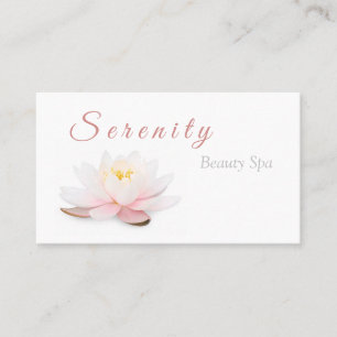 Carte De Visite Élégant Lotus Flower Blush rose & blanc Spa de bea
