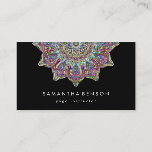 Carte De Visite Élégant Lotus Flower Logo Yoga Mandala (Devant)