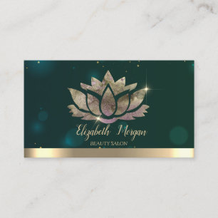 Carte De Visite Élégant Lotus Green Professionnel