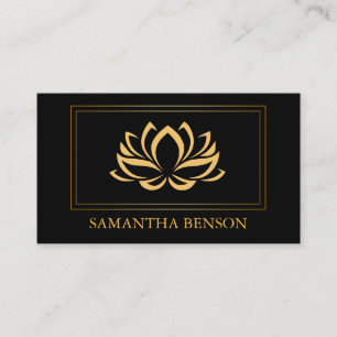 Carte De Visite Élégant Lotus Logo Yoga Guérir la santé Méditation