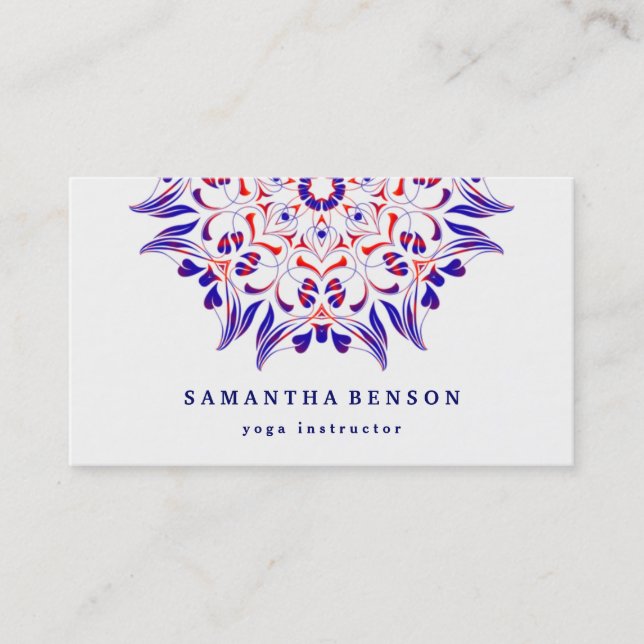 Carte De Visite Élégant Lotus Logo Yoga Méditation Bien-être (Devant)