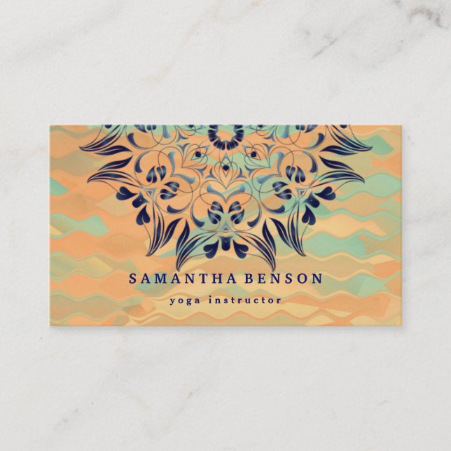 Carte De Visite Élégant Lotus Lotus Logo Yoga Méditation Bien-être (Devant)