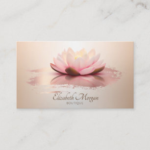 Carte De Visite Élégant Lotus Rose Gold Brush Stroke
