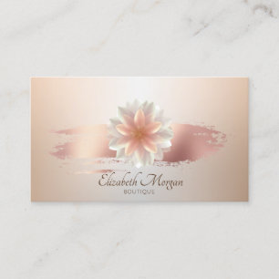 Carte De Visite Élégant Lotus Rose Gold Brush Stroke