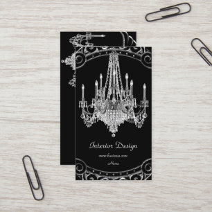 Carte De Visite Élégant lustre noir argenté aménagement intérieur