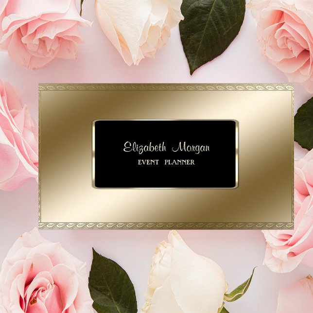 Carte De Visite Elégant Luxe Design, Moderne, Cadre Noir (Créateur téléchargé)