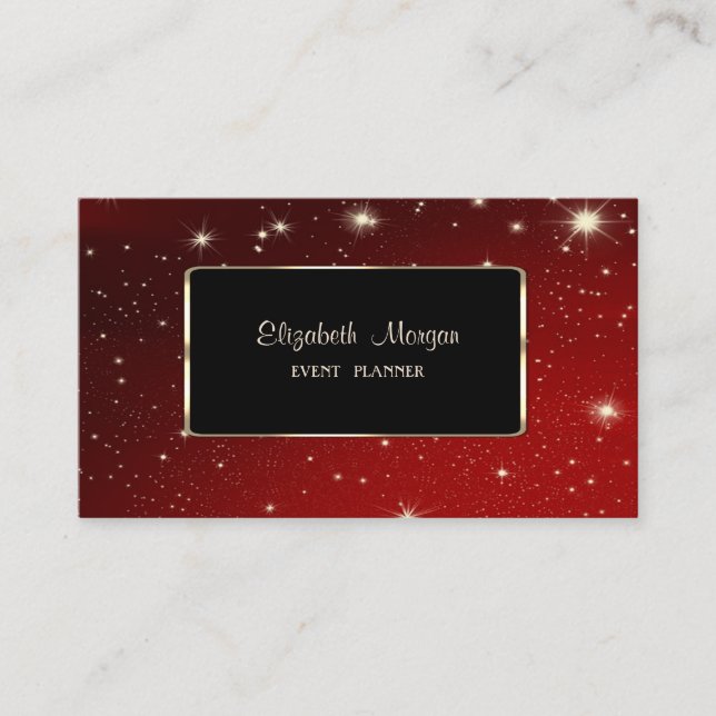 Carte De Visite Elégant Luxe Design, Moderne, Cadre Noir (Devant)