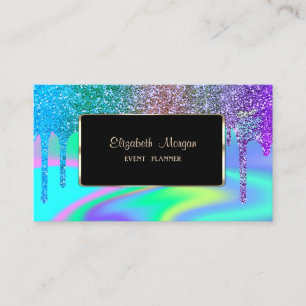 Carte De Visite Elégant Luxe Design, Moderne, Holographique, Lecte