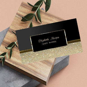 Carte De Visite Elégant Luxe Élégant, Faux Gold, Glitterie