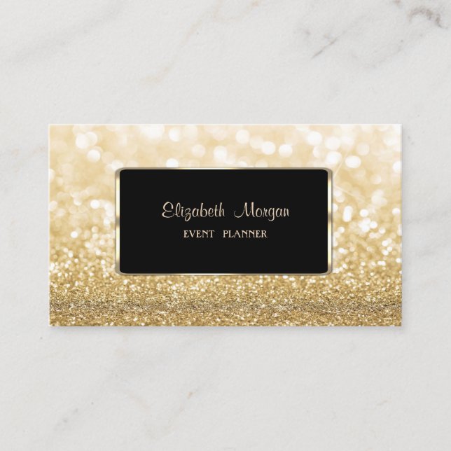 Carte De Visite Elégant Luxe Élégant, Moderne, Bokeh Glittery (Devant)