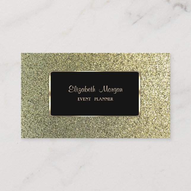 Carte De Visite Élégant Luxe Élégant, Professionnel, Glitterie (Devant)