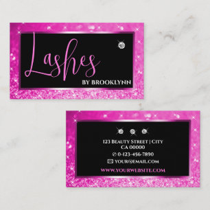 Carte De Visite Elégant Luxe Fille Rose Glitzy Sparkling Diamond