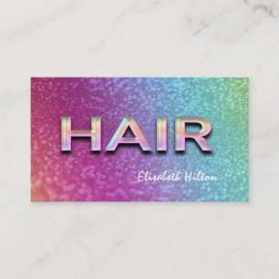 Carte De Visite Elégant luxe glittery coloré HAIR holographique