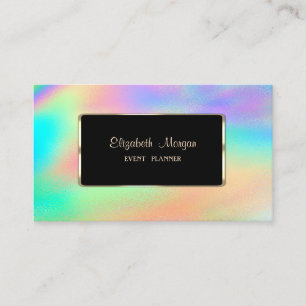 Carte De Visite Elégant luxe moderne Arc-en-ciel coloré Holographi
