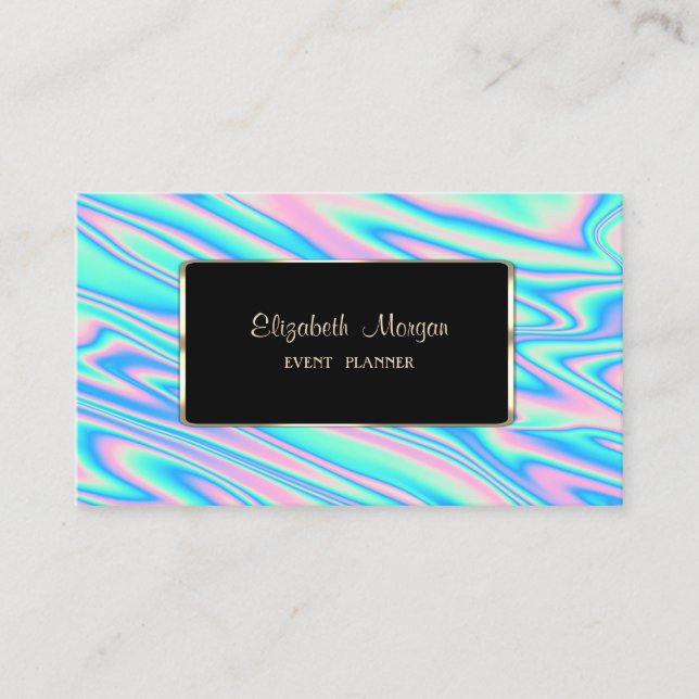 Carte De Visite Elégant luxe moderne holographique (Devant)