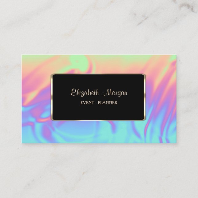 Carte De Visite Elégant luxe moderne Ombre Holographique (Devant)