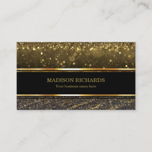 Carte De Visite Elégant Luxe Or Noir