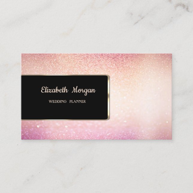 Carte De Visite Elégant Luxe Parties scintillant Élégante, Cadre (Devant)
