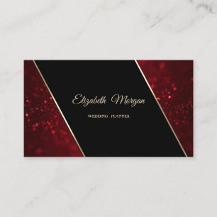 Carte De Visite Élégant Luxueux Bokeh Rouge Paillettes Brillantes