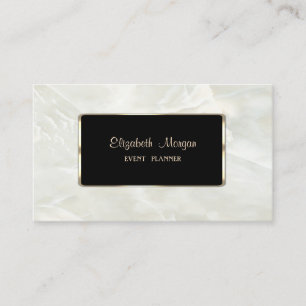 Carte De Visite Élégant Luxueux Élégant, Marbre Blanc, Cadre
