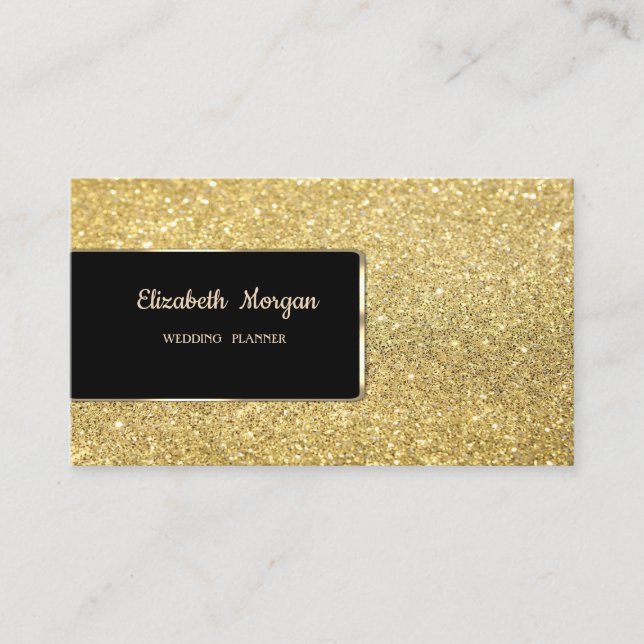 Carte De Visite Elegant Luxury Gold Parties scintillant Bokeh (Devant)