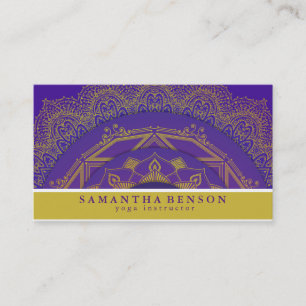 Carte De Visite Élégant Manala Lotus Flower Logo Yoga