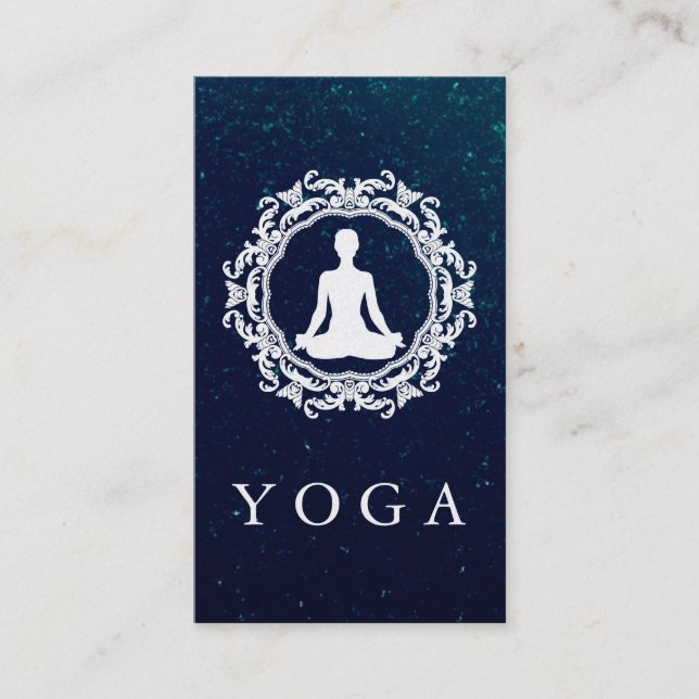 Carte De Visite Élégant Mandala Logo Yoga Soigner la santé (Devant)