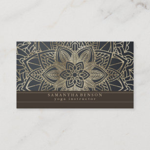 Carte De Visite Élégant Mandala Lotus Flower Logo Yoga Instructe