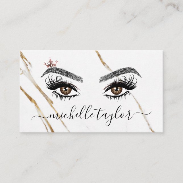 Carte De Visite Elégant maquillage artiste beauté Lash Extension o (Devant)