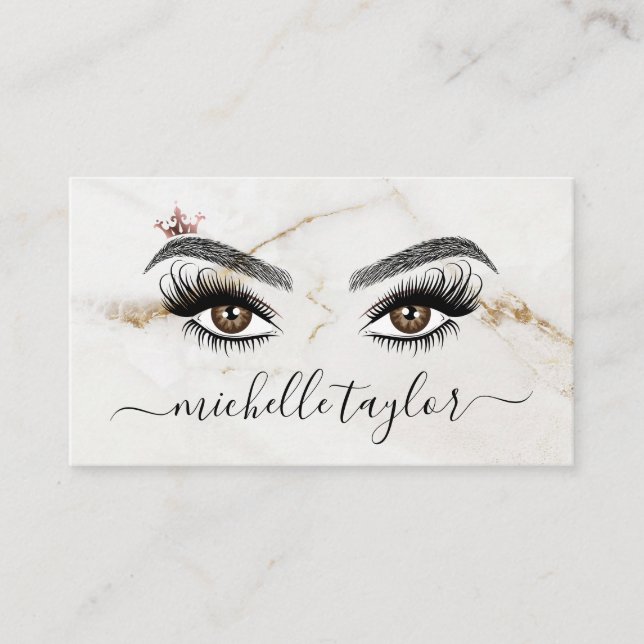 Carte De Visite Elégant maquillage artiste beauté Lash Extension o (Devant)
