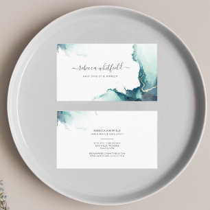 Carte De Visite Élégant marbre Agate Motif moderne Script