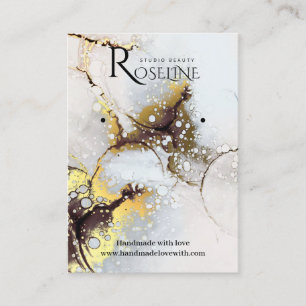 Carte De Visite Élégant marbre gris or Bijoux Display