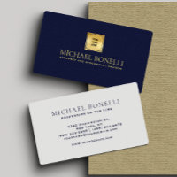 Élégant Marine Blue Leather Professionnel Votre lo