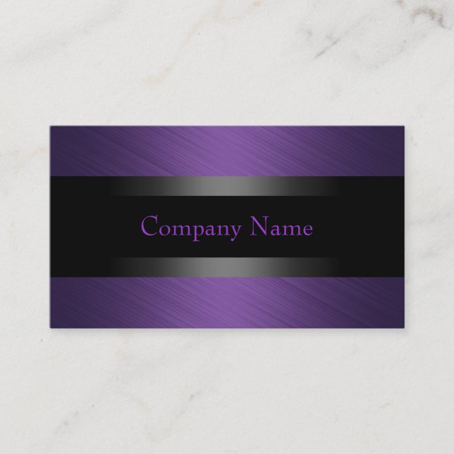 Carte De Visite Élégant mauve avec noir (Devant)