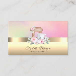 Carte De Visite Élégant mélange professionnel Fleurs boulangerie