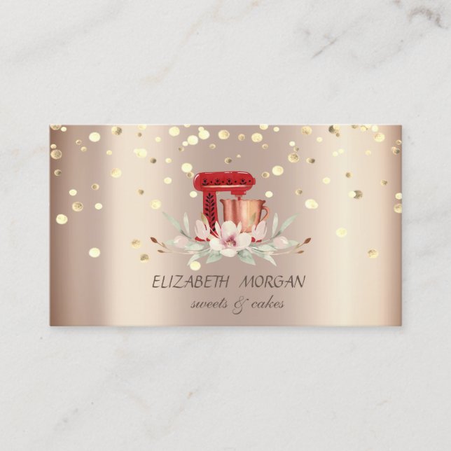 Carte De Visite Élégant mélange professionnel rouge floral (Devant)