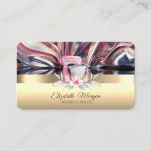 Carte De Visite Élégant mélangeur de gâteau Flower Bakery Gold Abs