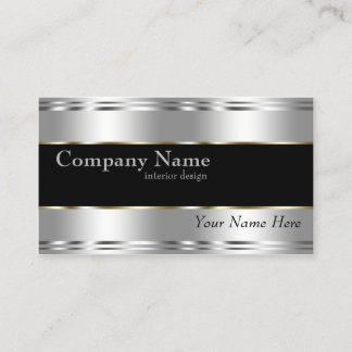 Carte De Visite Élégant Métallique Professionnel Corporate Argent