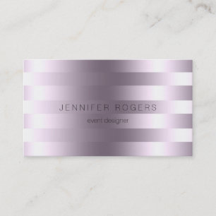 Carte De Visite Élégant Métallo Moderne Violet Tint Stripes